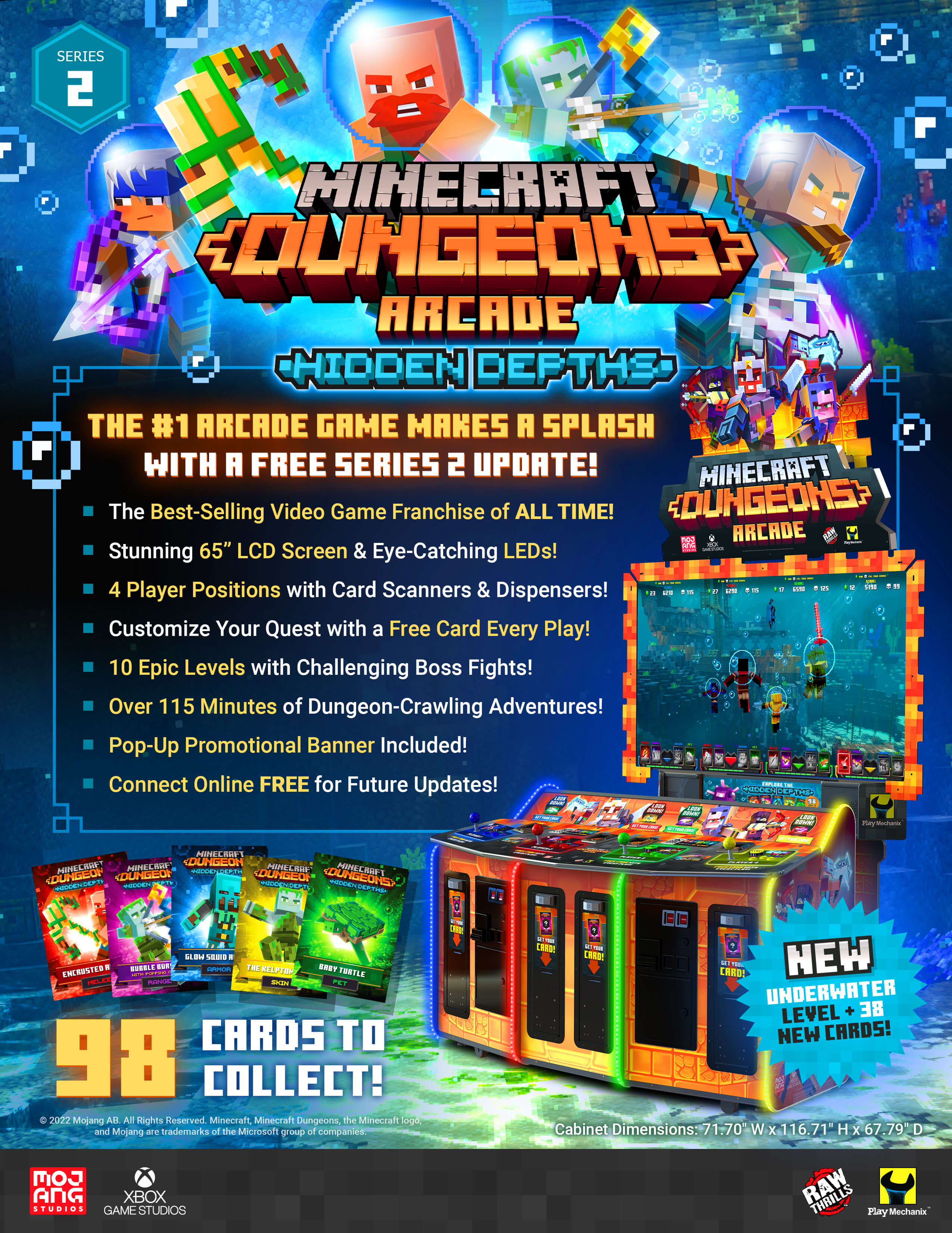 Raw Thrills Minecraft Dungeons Arcade Game